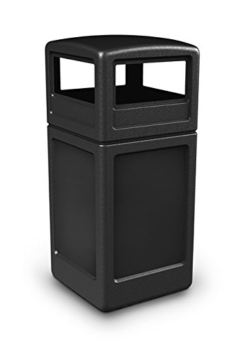 Commercial Zone Products 42-Gallon Square Waste Container with Dome Lid Black
