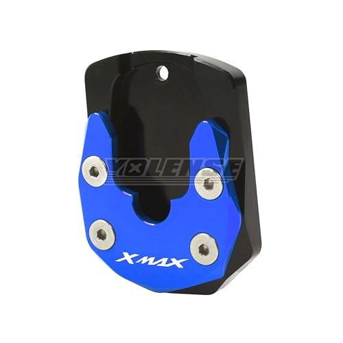 オートバイ CNC キックスタンドサイドスタンドスタンド延長引伸パッドヤマハ XMAX 125 250 300 X-MAX XMAX300 XMAX250 2017-2022(青)