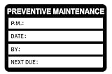 Pegatinas de mantenimiento preventivo de 2 x 3 pulgadas para máquinas y equipos, 100 unidades