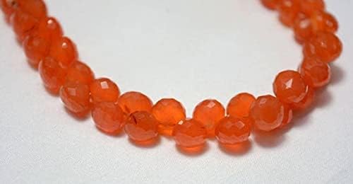 Perles carnelian faceted onion shape cornaline 8mm pour bijoux briolette - 5