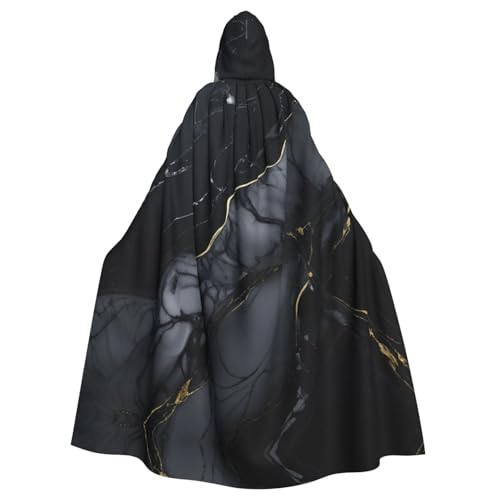 Cape à capuche marbre noir pour adulte : le costume idéal de bal masqué