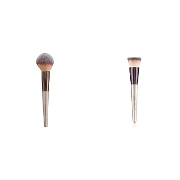 Swiss Beauty Compact Powder Brush, Silver & Swiss Beauty Foundation Blender Brush for Makeup | Synthetic Fibres | Easy Blending