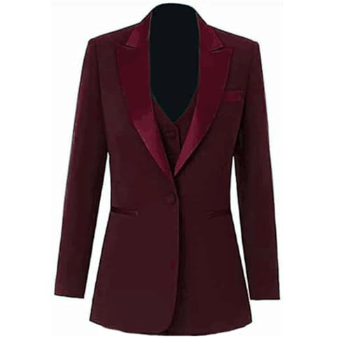 Women's 3 Pieces Pants Suit Office Lady Outfit Blazer Vest Pants Business Suit Casual for Women Tuxedo Set3