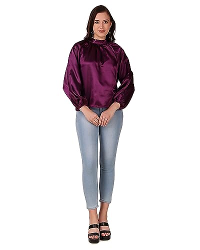 Image of BoheeWohee Women's Full Sleeves Casual Satin Top