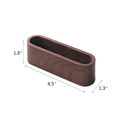 Muso Wood Business Card Holder For Desk Wooden Display Business Card Stand For Office Tabletop 4 Pack (Walnut) #TOP2