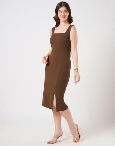 Image of Selvia Lycra Bodycon Dress for Women, One Piece Western Dress for Women
