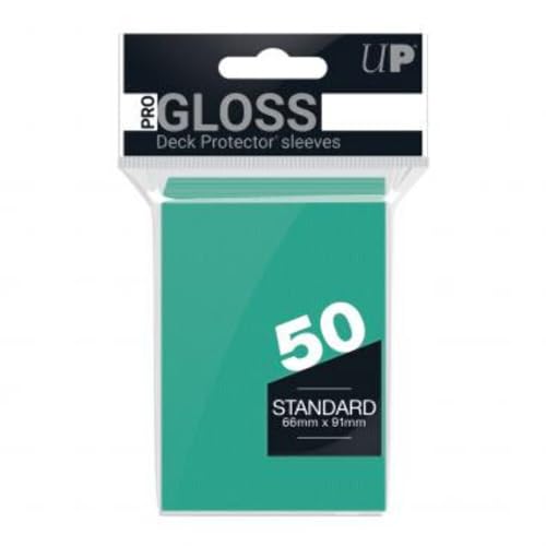 Image of Ultra Pro - 50ct Standard Size Card Protector Sleeves (Aqua) - Protect & Store Standard Cards with High-Clarity Gloss Finish