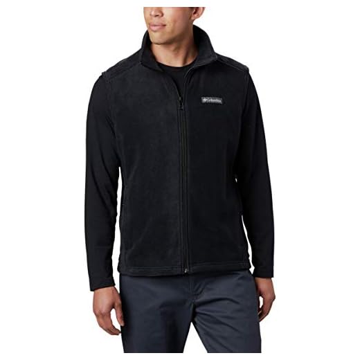Columbia Men's Steens Mountain Full Zip Soft Fleece Vest, Black, Medium