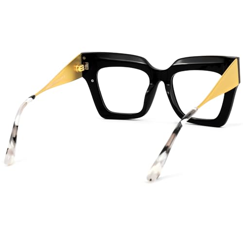 Image of Zeelool Retro Oversized Square Blue Light Blocking Glasses ZJGA652634-03B Black