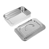 LALADEFIEE Plateau de Carré Acier Inoxydable avec Couvercle Résistant Corrosion pour Thermomètres et Instruments Médicaux