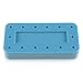 Plasdent 400BR2-2 Silicone Magnetic Dental Bur Block 14-Hole Rectangular Blue
