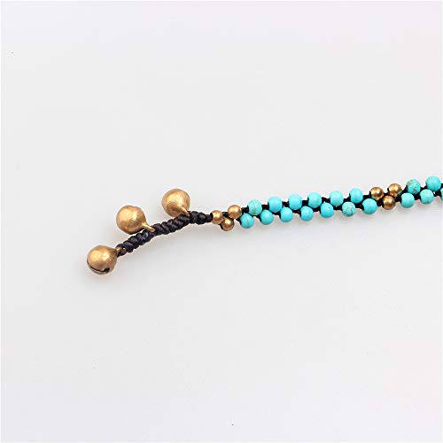Image of kelistom Bohemian Ankle Bracelets for Women Handmade Natural Stone Beaded Chain Anklet