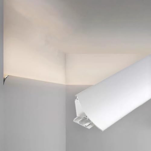 Canale di illuminazione indiretta a LED, binario in alluminio da 2,5 m con diffusore per soggiorno, rivestimento per cartongesso, elegante decorazione per cornici, soluzione moderna per