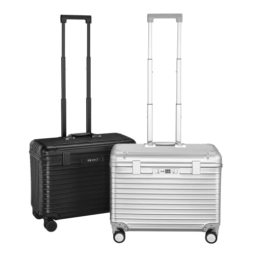 Yuemai All Aluminum Carry On Luggage With Tsa Locks Fashion Cool Metal Hard Shell Spinner Suitcase, Metal Suitcase(Silver, 21") #TOP4