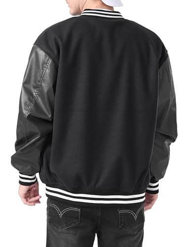 Varsity Jackets Faux Leather Bomber Jacket Halloween Letterman Jacket Outerwear Coat3