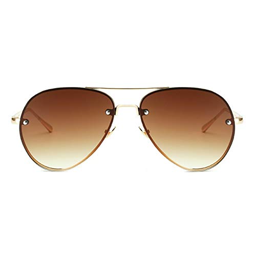 Image of Xpectrum Classic Double Bridge Metal Aviator Sunglasses for Women Men Trendy Retro UV400 Rimless Sun Glasses