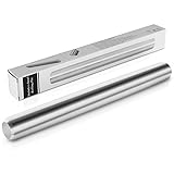 Superficie antiadherente: la superficie metálica lisa no se pega a la masa. Congela el rodillo para mantener la masa fría o caliéntala en agua. Ideal para extender pizzas, pasteles, fondant, pasta de azúcar, masa quebradiza, etc.