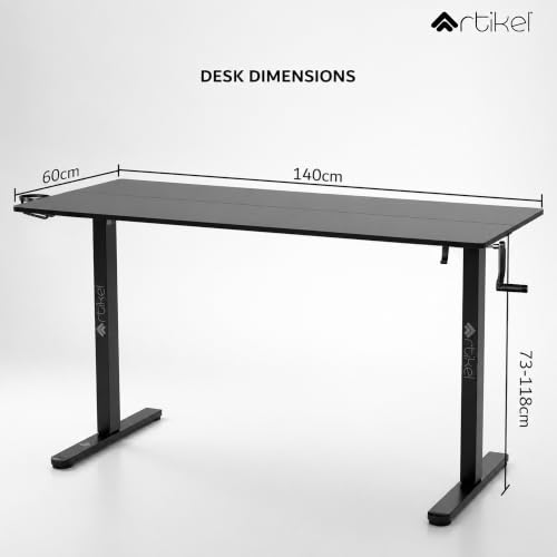 ARTIKEL Store ARTIKEL Manova Height Adjustable Desk 140x60cm Black - Image 7