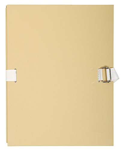 Exacompta - Réf. 370E - 1 chemise à dos extensible en papier toilé couleur - dos extensible jusqu'à 13 cm - fermeture par sangle - dim 24 x 32 cm - pour documents au format A4 - couleur mastic