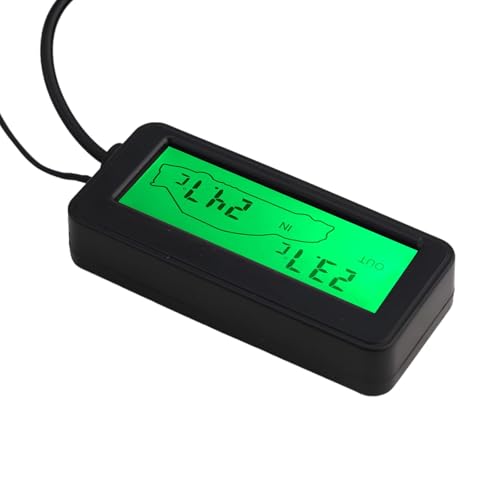 Tidevib Termómetro digital LCD de 12 V para coche para medidor de temperatura interior y exterior con sensor para vehículos de 12 V
