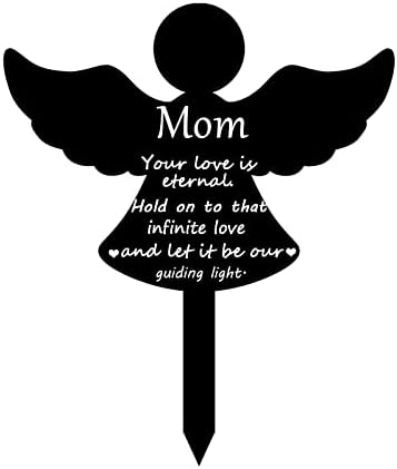 Cemetery Memorial Stakes,Cemetery Grave Plaque Stake Markers,Memorial Angel Plaques for Outdoors Sympathy Garden Stake Acrylic Grave Stake Waterproof Garden Grave Decorations for Cemetery Yard