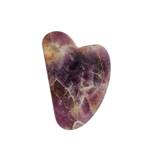 Shubhanjali®Amethyst Gua Sha,Amethyst Gua Sha Massage/Natural Skin Care Healing Equipment|Anti-Wrinkle Therapy SPA Treatment | Best Stone Facial Gua Sha Tool Hand Made Amethyst Gua Sha-Purple
