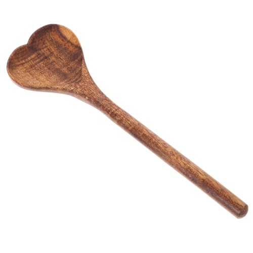 OFFSCH Heart Shaped Wooden Spoon for Serving and Stirring Versatile Kitchen Utensil for Salads Soups and Desserts Smooth Finish Creative Design for Buffets and Dining Tables