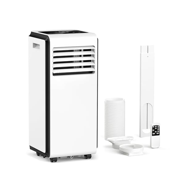 ZAFRO 8,000 BTU Portable Air Conditioners (2024 Upgraded) Cool Up to 350 Sq.Ft, Portable AC with Cool/Dehumidifier/Fan/Sleep Modes, Remote, 24Hrs Timer, Installation Kits for Home/Office/Dorms, White