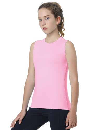 EXARUS 4 Pack Girls Athletic Tank Tops Quick Dry Sleeveless Tank Active Performance Workout Gym Sports Dance Top2