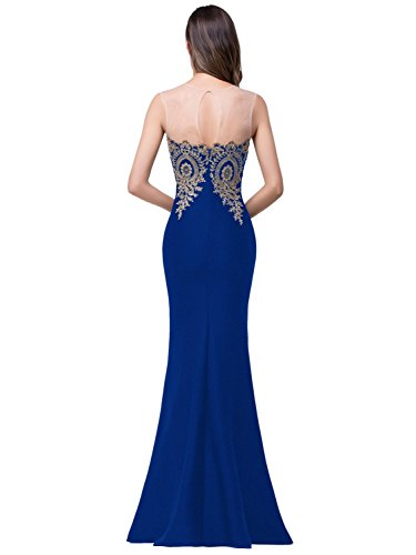Image of Babyonline Women's Lace Applique Long Formal Mermaid Evening Prom Dresses