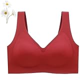 Photo Gallery oveallgo reggiseno nubelle scollo a v profondo senza cuciture premium reggiseno grandi dimensioni, vestibilità senza cuciture comfort invisibile, colore: rosso, xxl Photo Gallery oveallgo reggiseno nubelle scollo a v profondo senza cuciture premium reggiseno grandi dimensioni, vestibilità senza cuciture comfort invisibile, colore: rosso, xxl