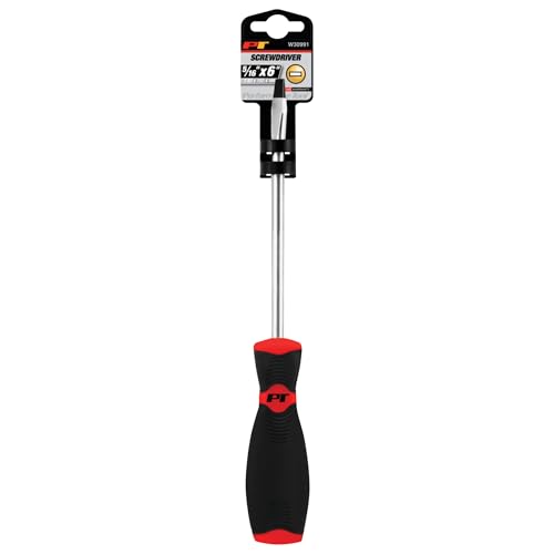 Image of Performance Tool W30991 Black & Red Slotted Screwdriver, 5 /16-Inch x 6-Inch