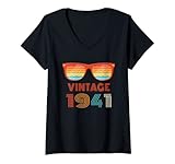Photo Gallery donna vintage 1941 - retro sunset cool classic occhiali da sole compleanno maglietta con collo a v Photo Gallery donna vintage 1941 - retro sunset cool classic occhiali da sole compleanno maglietta con collo a v