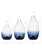 CONVIVA Glass Vase Set Modern Blue Glass Flower vases Decorative Large Home Decor Living Room Dinning Table,Wedding Party Event Tall Tabletop Set of 3