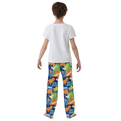 Bright Dinosaurs Silhouette Boys Pants for Kids Jogger Pants with Pockets S-XL3