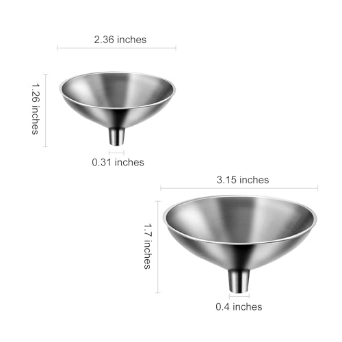 Nomatox MINI-1 Funnel Set Of 2,Small Stainless Steel Filling Funnel,Mini Funnel thumb #1
