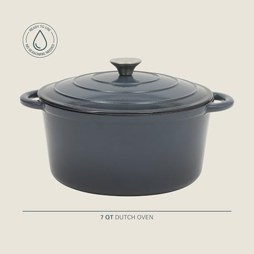 Gibson Home Addlestone 7 Qt Enameled Cast Iron Dutch Oven Pot with Lid – Round, Oven Safe to 500°F, Ideal for Bread Baki - Additional View
