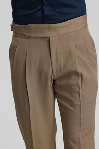 Image of SNITCH Plain Brown Slim Fit Trousers