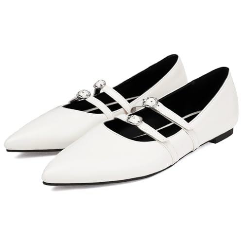 Gicoiz Ballet Flats Ladies Pointed Toe Dolly Shoes2