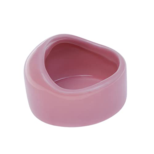 Garneck Hamster Ceramic Bowl Pink Food Bowl Small -tilt Pet for Hamsters Gerbils Birds Guinea Pigs