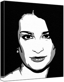Lea Michele (100% Original Painting. Not A Print ) Acrylic Paint On Deep Framed Canvas (60 x 50 x 1.8 cm) 3-Colour Black/Grey/White-picture-10