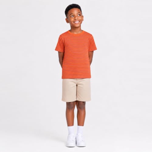 Image of Mud Kingdom T-Shirt for Boys Short Sleeve Plain Cotton Classic Summer Casual Stripe