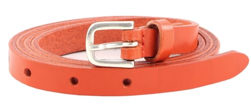 Ceinture orange Vanzetti cuir véritable 15mm pour femme en W80