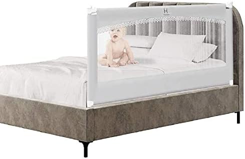 M MAYbabe Bed Rails for Babies and Toddlers, Extra Long and Tall Infants Bed Rail Guard Long Side of Kings or Queens(Grey-80inches)