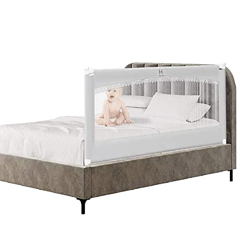M MAYbabe Bed Rails for Babies and Toddlers,Extra Long and Tall Infants Bed Rail Guard, Short Side of Kings(Grey-76inches)