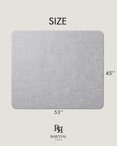 Image of Baroyal Office Chair Mat for Hardwood Floor Under Desk Computer Rolling Chair Mat for Wood /Tile Floor Non-Slip Heavy Duty Desk Rug PVC Plastic Hard Floor Protector 45 inchx 53 inch (Mist)