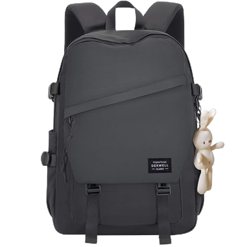 DEKWELL School Backpacks for Teens Girls Boys, 15.6 Inch Laptop Backpack for High School,Travel,Middle School College (Grey)
