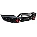 TIOYAR Front Bumper Texture Black w/Winch Plate & 5 LED Lights & D-Rings Compatible with 1999-2004 Jeep Grand Cherokee WJ