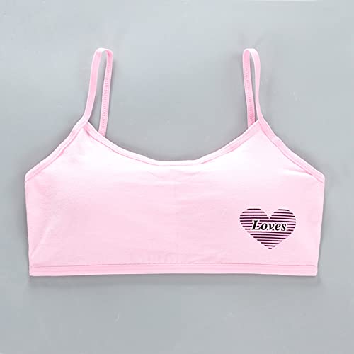 Girls Seamless Training Bra - Crop Training Bras for Girls. Best Girls Strap Sports Bra. Cotton Training Bra 4 Pack, Pink2