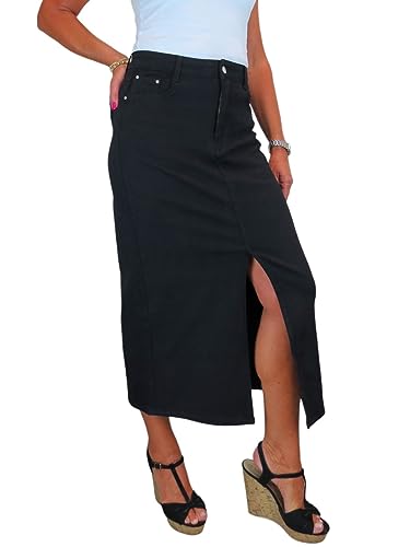 Jupe longue style jean stretch en coton pour femme du 36 au 44